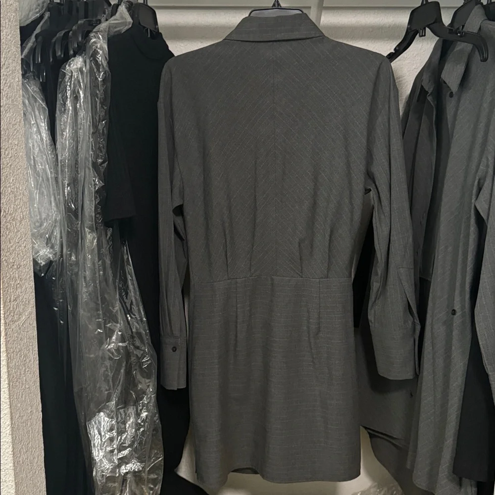 MANGO Pinstripe Wrap Shirtdress - Picture 6 of 14